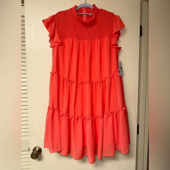 bleecker 126 Dresses & Skirts - Charming Tangerine - Ruffle Dress